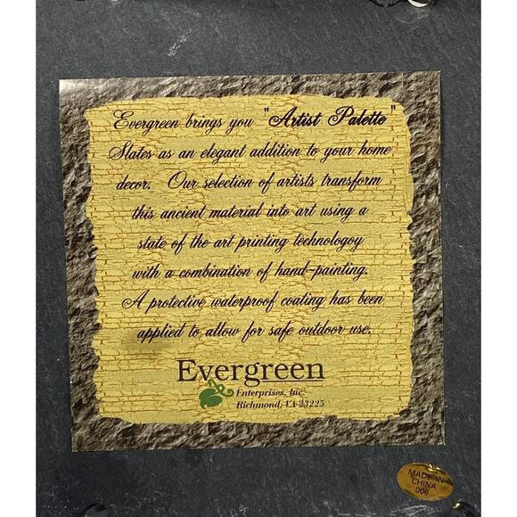 2 Artist Palette Wine Grapes Slate Wall Plaques Evergreen Hand Crafted - Picture 5 of 10